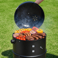 thumbnail image 3 of KingChii 3 in 1 Vertical Charcoal Smoker Grill BBQ Smoker for Outdoor, Patio Backyard Camping, Black, 3 of 11