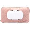 Itzy Ritzy Travel Wipes Case - Portable, On-The-Go Baby Wipes Holder Including Removable Clips for Car Visor Or Seat Back, Designed to Hold Packs of Up to 64 Wipes, Blush