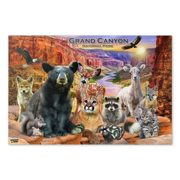 Grand Canyon National Park Arizona AZ Animals Cougar Bear Deer Raccoon Home Business Office Sign