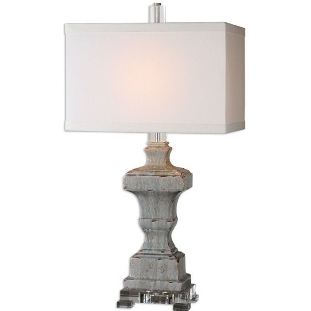 Uttermost San Marcello Textured Ceramic Lamp in Blue Glaze