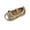 E025-Gold, variant on hengsof Girls' Round Toe Bows Princess Shoes, Fashionable Casual Flat Shoes, Children's Solid Color Soft Sole Leather Shoes