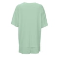 thumbnail image 2 of Short Sets for Women Ribbed Knit Loose Fit Short Sleeve Crewneck T Shirt and Wide Leg Shorts 2 Piece Matching Set, 2 of 2