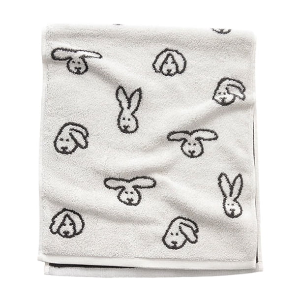 Yhmxh Decoración del baño Toalla de jacquard con diseño de conejito de Pascua, extra gruesa, extra grande, absorbente, de algodón puro, hilo teñido, suave para el baño y el lavado de cara.