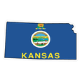 thumbnail image 1 of Kansas State (Q17) Shape Flag Vinyl Decal Sticker Car/Truck Laptop/Netbook Window, 1 of 1