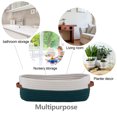 thumbnail image 6 of Oradrem Cotton Rope Basket Bathroom Decor,Toilet Paper Holder Baskets with Hand ,Farmhouse Home Decor Small Organizing Baskets 13"x5.9"x4" Dark Green Stitching White 1 Pack, 6 of 7
