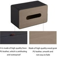 thumbnail image 4 of High-end Fashion PU Leather Tissue Box Holder Black with lid, Rectangular Napkin Facial Tissues Holder Dispenser,Home Office Car Tissue Box Cover Decorative Container with Magnetic Bottom (Black), 4 of 7