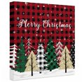 thumbnail image 2 of Ships Next Day Canvas Wall Art 12"x12",Christmas Tree Wood Framed Canvas Print Painting,Red Black Checkered Xmas Tree Winter Snowflake Ready to Hang Picture Wall Decor for Kitchen Dining Room Office, 2 of 9