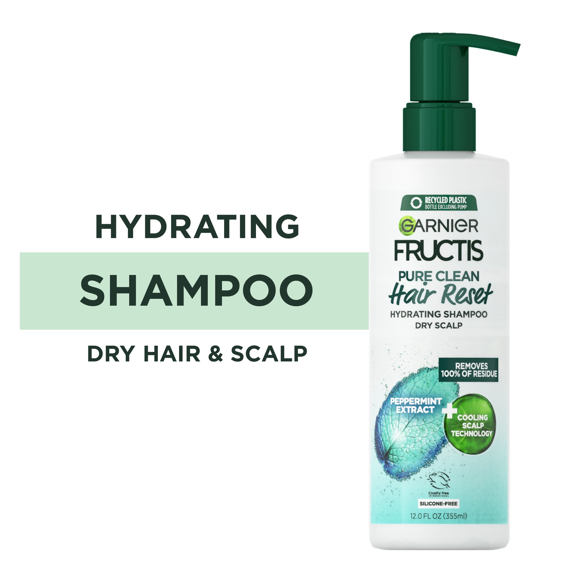 Garnier Fructis Pure Clean Hair Reset Hydrating Shampoo, Dry Scalp, 12 fl  oz 
