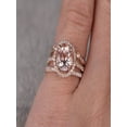 thumbnail image 2 of Limited Time Sale 2 carat Morganite and Diamond Trio Ring Set in 10k Rose Gold with One Engagement Ring and 2 Wedding Bands, 2 of 2