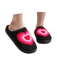 thumbnail image 3 of Wovix Valentine's Day Comfy House Slippers For Women Men Ladies Fuzzy Bedroom Slippers Indoor Outdoor Memory Foam Shoes Daily Black 37, 3 of 6