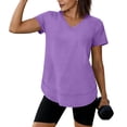 thumbnail image 3 of yillto Workout Tops for Women Short Sleeve V Neck Lightweight Breathable Gym Shirts Running Loose Tees, 3 of 7