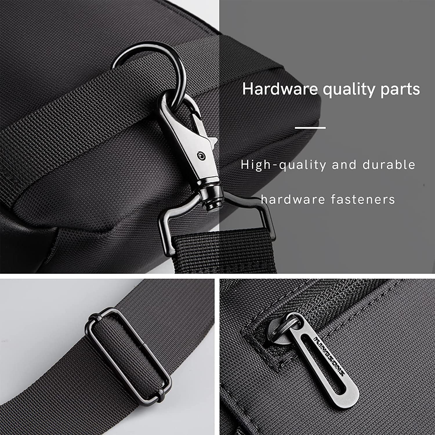 Kingsons Waterproof Polyester Fabric Sling Backpacks with Adjustable Strap, 7 Inch Laptop Compartment, Black