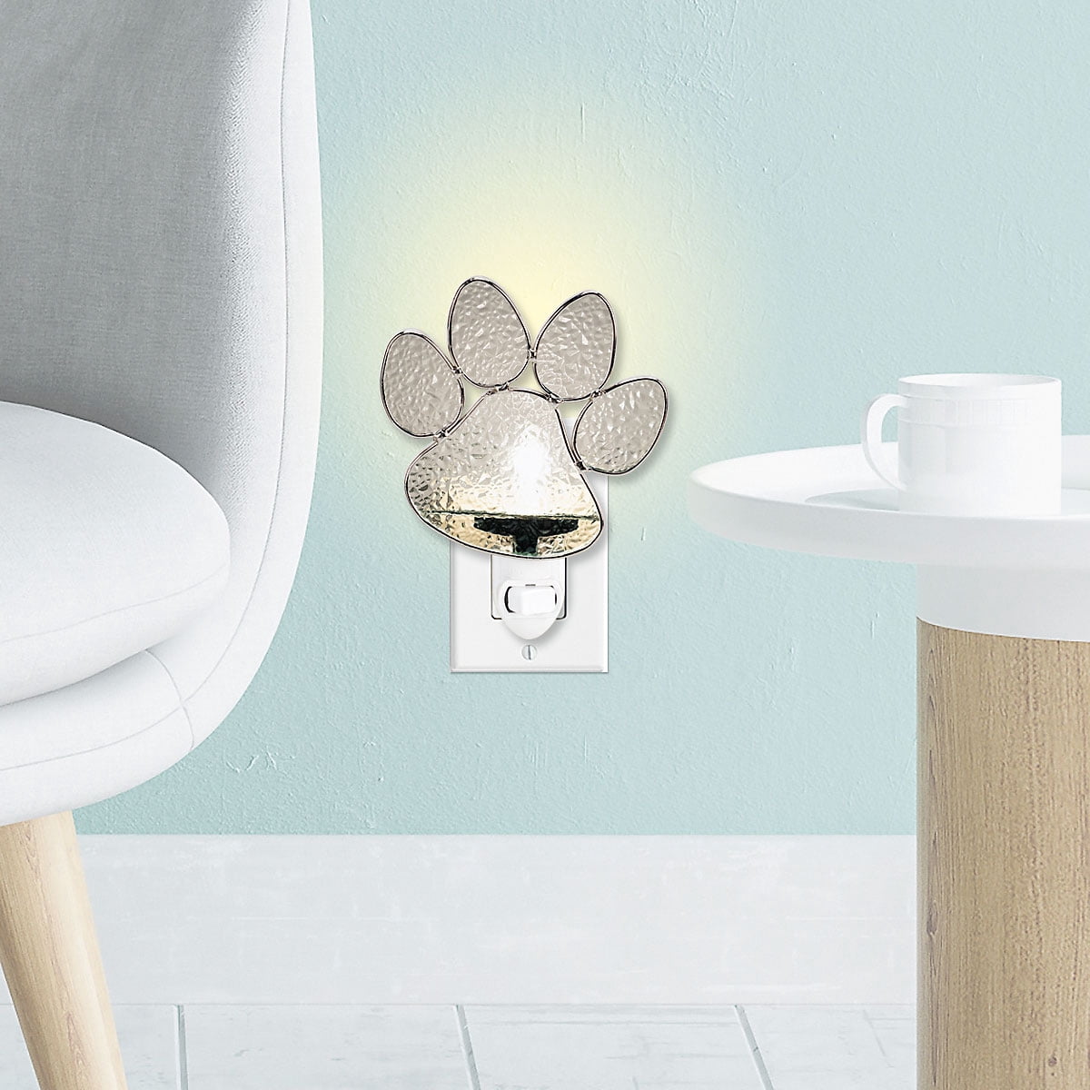 Current Pawprint Night Light- Decorative Plug Into Wall Nightlight, 4 1/4 x 4 1/4”, Great as a gift or home décor