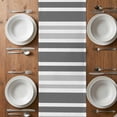 thumbnail image 6 of Grey Stripe Table Runner - 120 Inch Long, Kitchen Dining Table Runner Dresser Scarves, Farmhouse Minimalist Striped Farmhouse Decor for Coffee Tables Wedding Party Banquet, 6 of 8