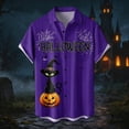 thumbnail image 2 of LIIPEE Halloween Graphic Shirt For Men Short Sleeve Turn Down Collar Button Up Shirts Male Comfortable Breathable Party Tops,XXL, 2 of 5
