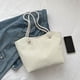 thumbnail image 3 of Bolsa Para Las Axilas Bolso para axilas para mujer, con cremallera, de pana, grande, simple, para compras (blanco), 3 of 8