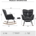 thumbnail image 2 of BISHE Adjustable Rocking Chair with Footrest - Plush Teddy Fabric Glider Recliner, High Back Ergonomic Rocker Chair for Living Room & Bedroom, Easy Assembly, Storage Pocket, Dark Gray, 2 of 6