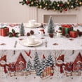 thumbnail image 4 of Sm:)e Snowman House Trees Christmas Tablecloth 60 x 84 Inch Rectangle, Winter Table Cover for Party Picnic Dinner Decor, 4 of 7