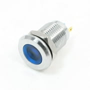 Unique Bargains Metal House 2 Terminal Blue LED Indicator Light Signal Lamp DC 24V