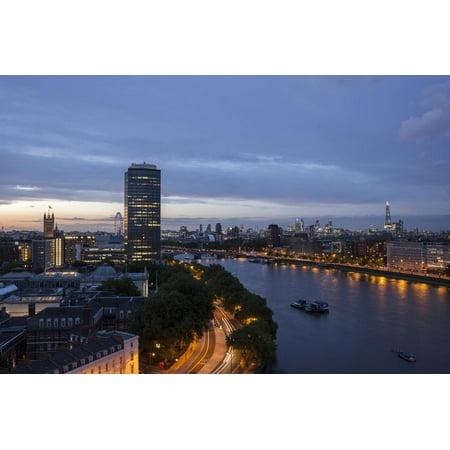 Tilt Shift Lens Effect Image of the River Thames from the Top of Riverwalk House, London, England Print Wall Art By Alex