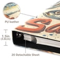 thumbnail image 3 of FORMRS 3 Ring Photo Album 4"x6" Self Adhesive Large Capacity PU Leather Cover, Beige Sardines Pattern, 3 of 8