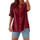 thumbnail image 1 of Camisa informal con botones para mujer para el día a día: top ligero de verano con diseño versátil, color liso y fácil cuidado., 1 of 4