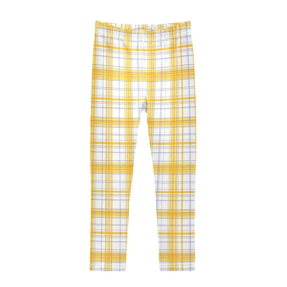 joogoo Girls' Leggings Checkered Plaid Print Yoga Pants 6T