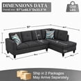 thumbnail image 2 of Aukfa 97" Classic Sectional Sofa 4 Seat L shape Couch with Oversized Right Chaise for Living Room, 2Pillows, Linen, Black Gray, 2 of 8