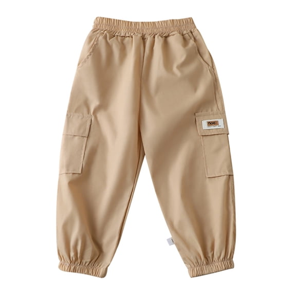 Hotiary Toddler Baby Baggy Cargo Pant Boys Girls High Waist Jogger Trouser Casual Elastic Waist Sweatpants with Pockets for 18 Months-5 Years