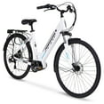 thumbnail image 1 of Hyper E-Ride 700C 36V Electric Commuter E-Bike for Adults, Pedal-Assist, 250W Mid-Drive Motor, Matte White, 1 of 9