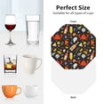 thumbnail image 6 of Lsque Seafood And Drinks Pattern 4" Drink Coasters Set of 4, PVC Leather Absorbent Coasters, Table Coaster Set Decorative Coffee Cup Coasters Housewarming Gift -Octagon, 6 of 6