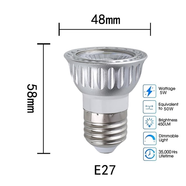 Bombilla LED regulable MR16 E27 E14 GU10 RGB, foco de 5W para iluminación de pista empotrada, luz descendente de 36 ° para cocina, habitación y dormitorio