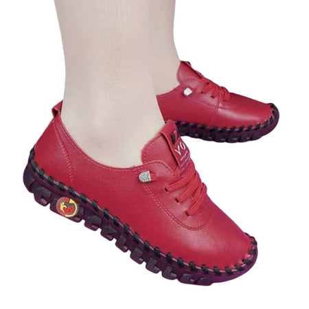 

Women Flat Sneakers Excellent Material High Quality for Outdoor Camping Sports 35 Red