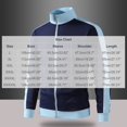 thumbnail image 4 of HBGVBA Men's Track Jacket, Stand Collar Full‑Zip Color Blocked Sport Coat, Contrast Stripe Ribbed Cuff Outerwear for Gym Running Daily Casual Wear, 4 of 6