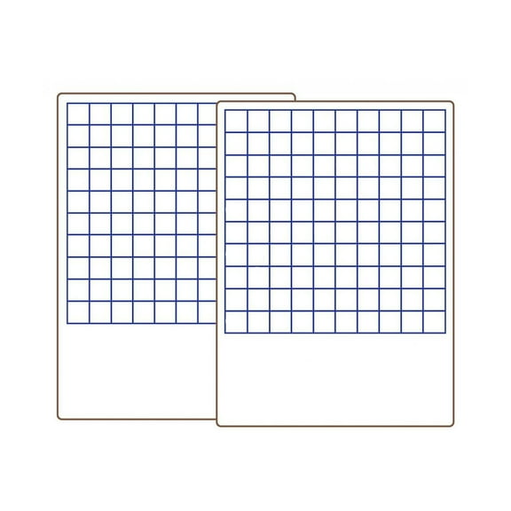 9" X 12" Two Sided Hundreds Grid Dry Erase Board Bulk Class Pack 24