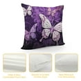 thumbnail image 4 of GOSMITH White Purple Butterflies Print Throw Pillow Cover Decorative Throw Pillow Covers Soft Couch Pillowcase Square Cushion Case Farmhouse Pillow Covers For Sofa Bedroom Living Room Home Decor, 4 of 5