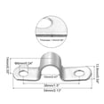 thumbnail image 2 of Uxcell 12mm Rigid Pipe Strap Clamp, 20 Pcs 304 Stainless Steel Two Hole U-shape Tube Clip, 2 of 5