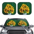 thumbnail image 2 of Xecao Sunflowers in Bucket for Foldable Car Sun Shades (2-Pack) offer sun protection with an easy-fold design for convenient windshield shading., 2 of 7