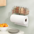 thumbnail image 3 of mDesign Wall Mount Metal Paper Towel Holder with Storage Shelf for Kitchen, Pantry, Laundry, Garage Organization - Shelf Holds Spice Bottles, Glass Jars, Oils and Vinegars - Copper, 3 of 8