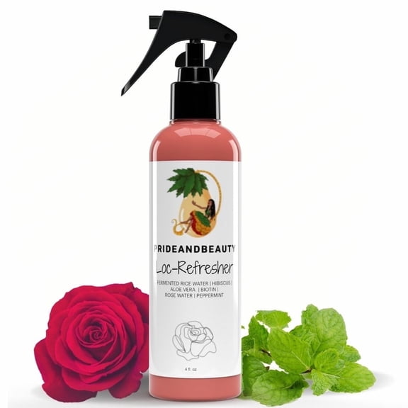 Prideandbeauty Loc Refresher Spray with Rosewater & Peppermint Natural Dreadlock Spray for Hair Growth, Moisture & Scalp Care – 4 fl oz