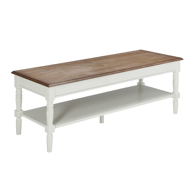Convenience Concepts Table Basse Style Campagnard Français en Bois Flotté et Blanc