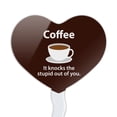 thumbnail image 2 of Coffee Knocks the Stupid Out of You Funny Heart Love Cupcake Picks Toppers Decoration Set of 6, 2 of 6