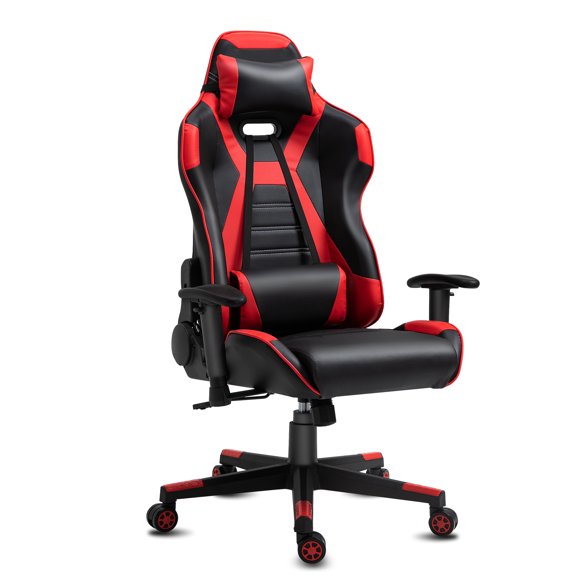 Reclining Gaming Chair in Home Office Ergonomic Video Game PC Computer Desk Chair for Adults, Black Red