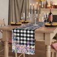 thumbnail image 2 of Table Runners 72 Inches Long Dress Scarves, Spring Floral Farmhouse Kitchen/Dining Table Runner, Coffee Tablerunners, Black White Checkered Farmhouse Butterfly 18x72 Inch, 2 of 9
