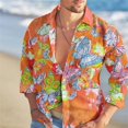 thumbnail image 1 of Camisa de hombre hawaiana con estampado floral y mariposas, tendencia de moda primavera-verano 2024, gran oferta, nueva, para ocio al aire libre, Vaion, talla grande, 1 of 6