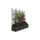 thumbnail image 1 of 4-piece plastic plant box con metal trellis: raised garden cama para climbing plants, outdoor planter para patio, balcony, y backyard, 1 of 7