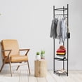 thumbnail image 4 of Metal Corner Clothes Rack, Gold Garment Rack Hall Tree, Freestanding Garment, 4 of 16