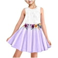 thumbnail image 2 of TGSLY Girls Summer Princess Dresses Cute Flower Printed Sleeveless Suspender Flared Skater Dress Loose Flowy Swing Beach Vacation Sundress with Pockets Multicolor#27 8 Years, 2 of 9