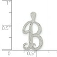 thumbnail image 2 of Pendentif Chaîne Texturée Lettre B en Argent Sterling Poli and, 2 of 2