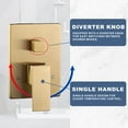 thumbnail image 4 of Wowow Single Handle 2-Spray Shower Faucet 1.8 GPM with 10 in. Square Shower Head and Adjustable Heads in Gold, 4 of 5